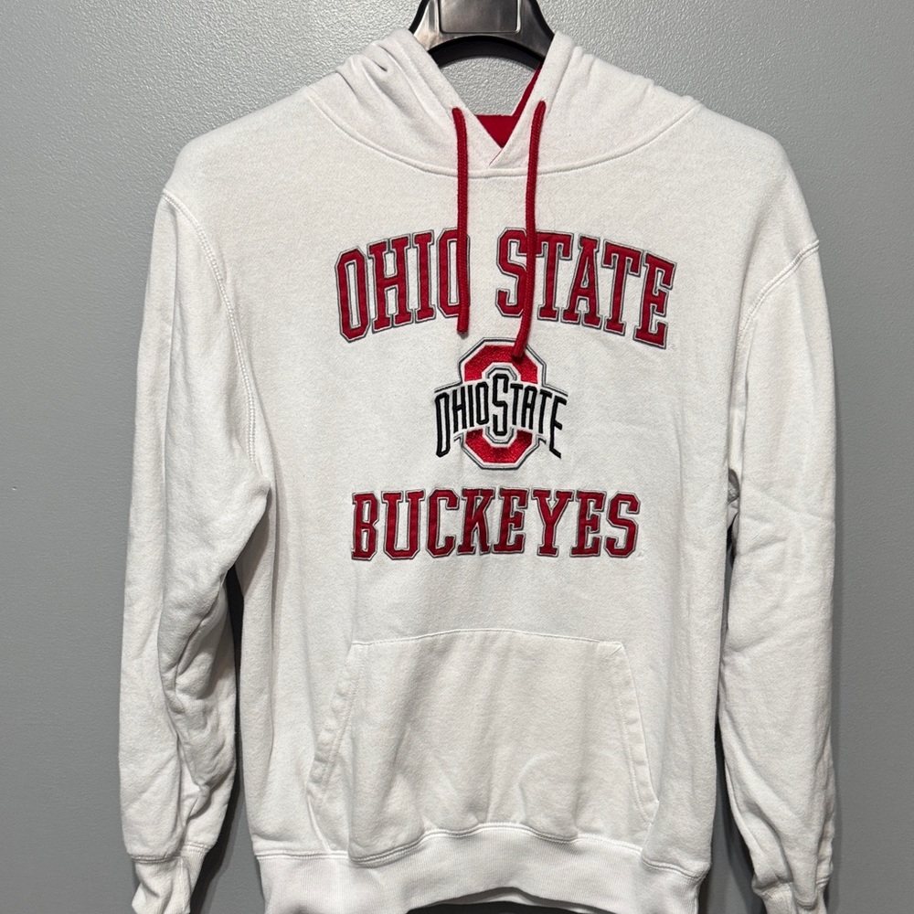 Ohio State Stadium Athletics Red and White Hoodie